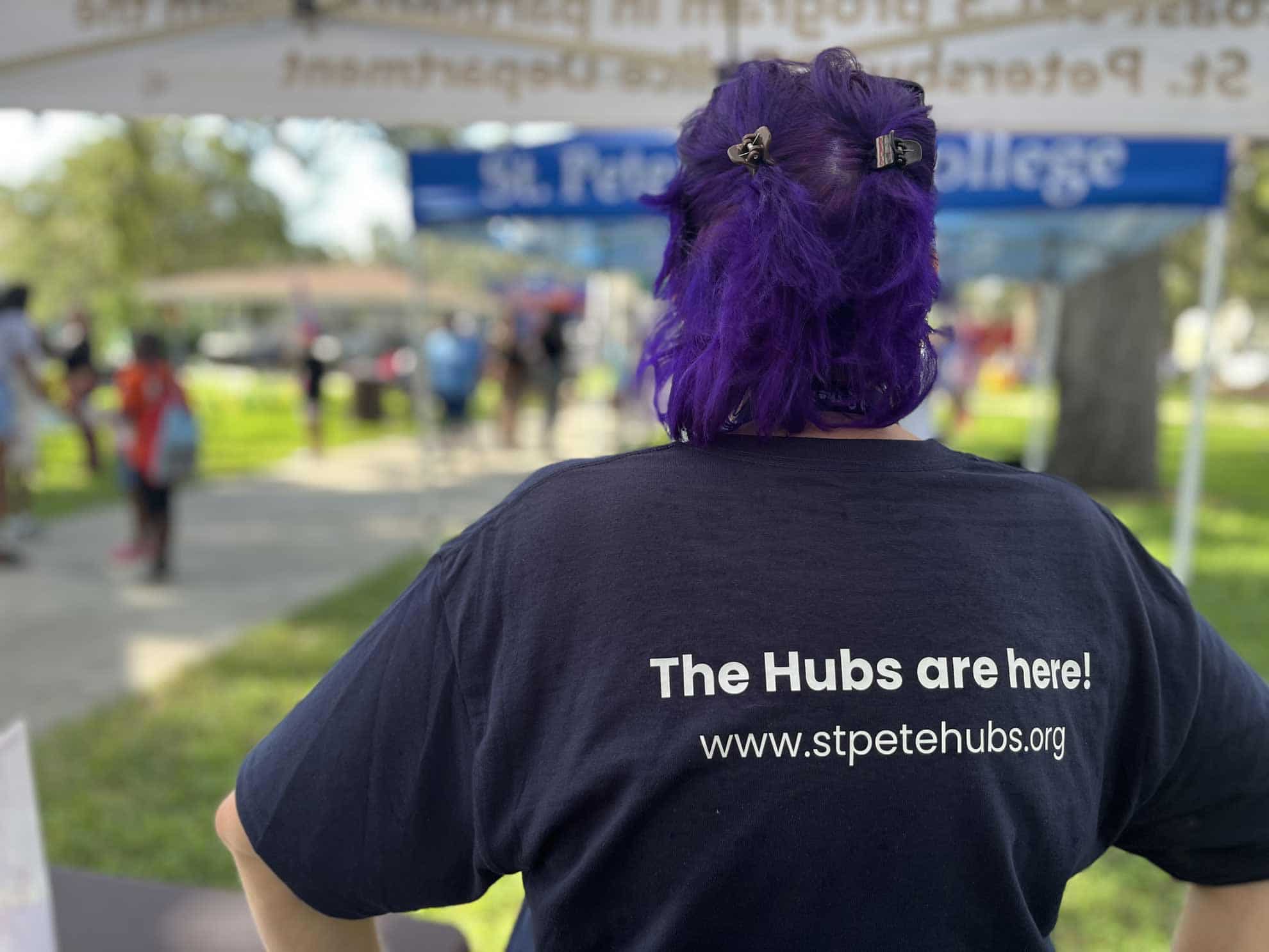 A hub member tabling an event