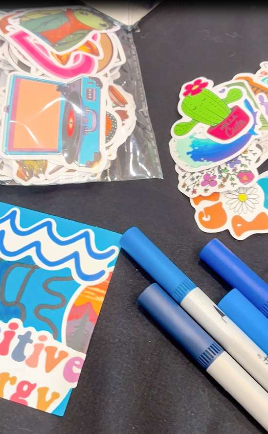 pens and tabling items